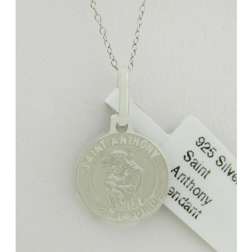 Saint Anthony Pendant Necklace .925 Silver